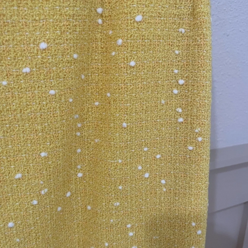 Carlisle Vintage Wool Pencil Skirt Yellow Boucle Size Small